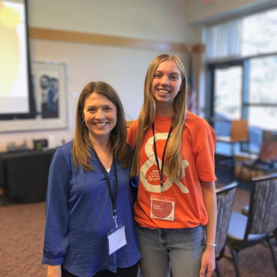 photo of Amy Julia and a friend in a classroom