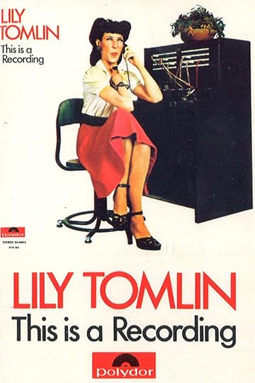 Promotional graphic illustration of a telephone operator smirking in front of an old-fashioned switchboard.