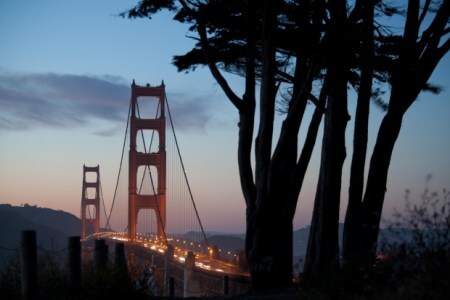 Photo of Golden Gate Bridge in San Francisco at dusk
