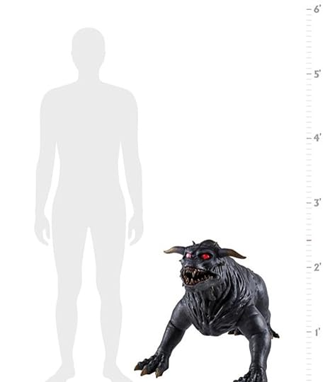 Scale chart for Spirit Halloween's Ghostbusters Terror Dog replica.