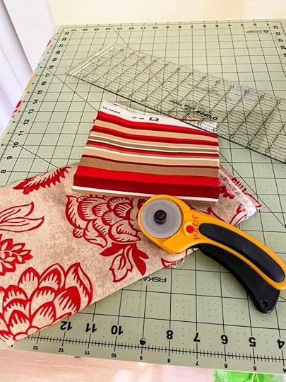 The fabric and notions needed for the handmade gift