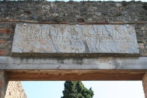 Numerius' dedication of the temple in the name of his son. This image is copyright Forrest 2009.