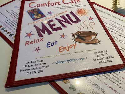 menu at Comfort Cafe in San Antonio, Texas