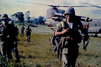 A mortar platoon is delivered to the battlefield by a CH-47 Chinook. Photo courtesy of the author.