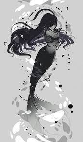 Black Mermaid Drawing