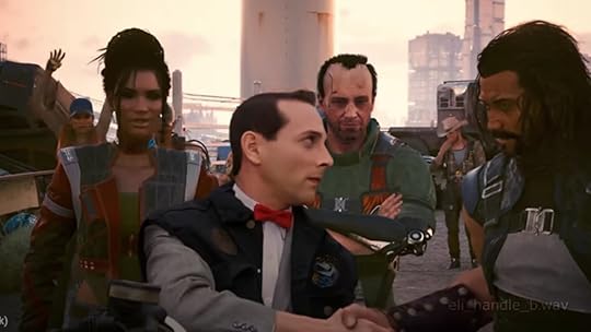 Pee-wee Herman in the world of Cyberpunk 2077, courtesy of a fan-made film.