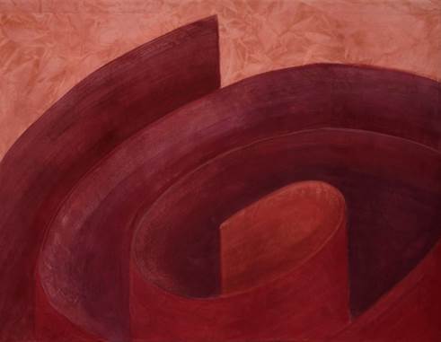 Celeste, Volvemos una y otra vez a nuestras conversaciones, 2024, Pigments and acrylics on dyed cotton canvas, Pigmentos y base acrílica sobre loneta de algodón teñida, 59 x 78 3/4 in, 150 x 200 cm. Image courtesy of the artists and JO-HS.