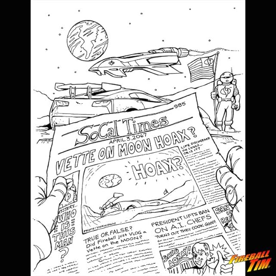 vette on the moon custom car art