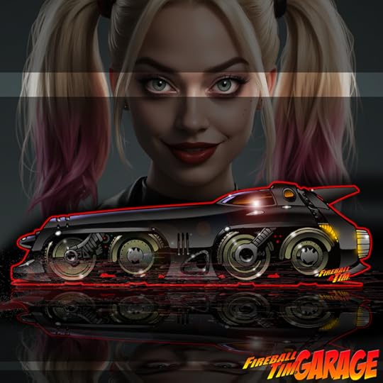 Batmobile Batmissile Harley Quinn Cusotm Car Art