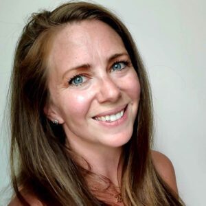 A portrait head shot of gym owner Ashley Kates.