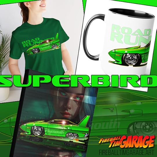 plymouth road runner superbird custom car art