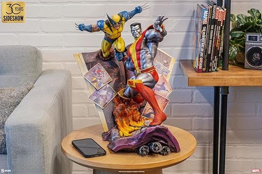 The Wolverine and Colossus u0022fastball specialu0022 Sideshow premium format figure glamour shot.