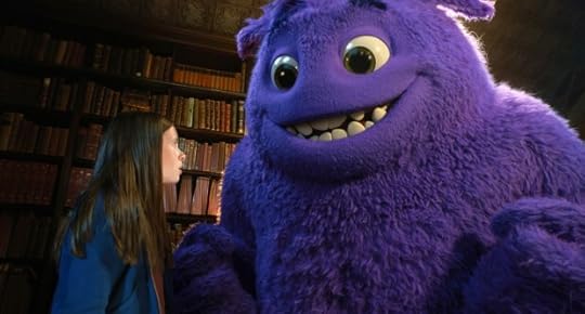 Cailey Fleming and the imaginary friend Blue appear in a scene from