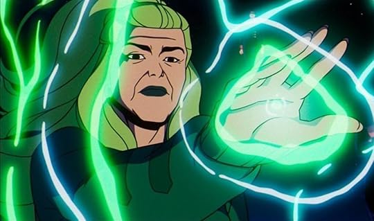 The magnetically powered Polaris, as she appears in the future timeline of X-Men '97.