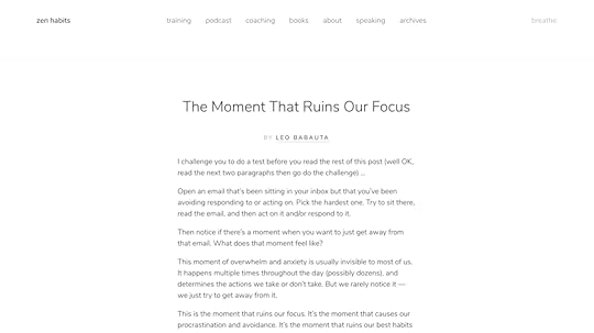 zen habits blog layout