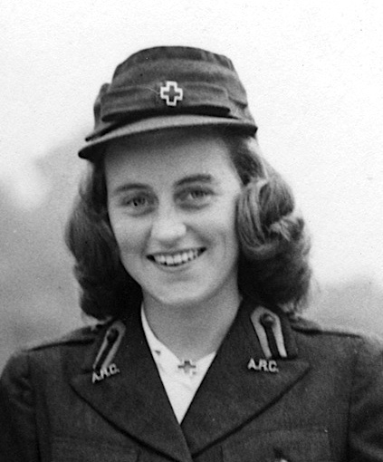 Kathleen Kennedy in American Red Cross uniform, London, 1943 (public domain via John F. Kennedy Presidential Library and Museum)