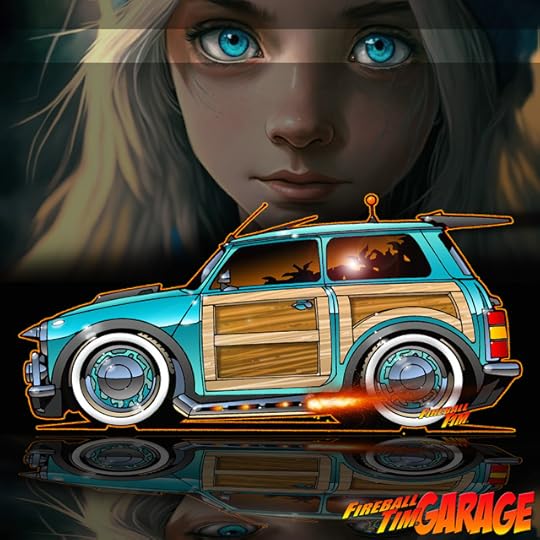 FireballMiniCooperWoodieCustomCarArt