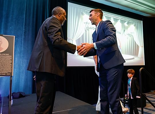 Bay Area Sports Hall of Fame inductees John Taylor, left,...