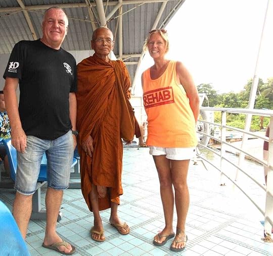 On the ferry, we got to stand on deck and chat to a Buddhist monk who we were delighted to meet.