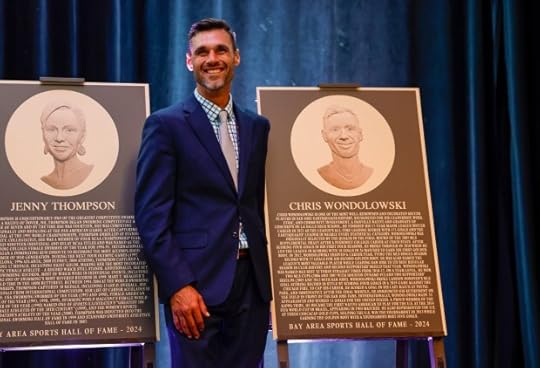 Chris Wondolowski poses for a photograph with his plaque during the Bay Area Sports Hall of Fame induction ceremony at the Hyatt Regency in San Francisco, Calif., on Monday, May 6, 2024. (Nhat V. Meyer/Bay Area News Group)
