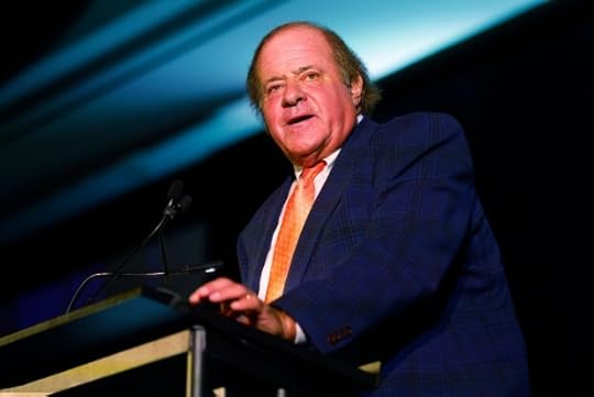 Chris Berman introduces Bay Area Sports Hall of Fame inductee Brian Sabean during the ceremony at the Hyatt Regency in San Francisco, Calif., on Monday, May 6, 2024. (Nhat V. Meyer/Bay Area News Group)