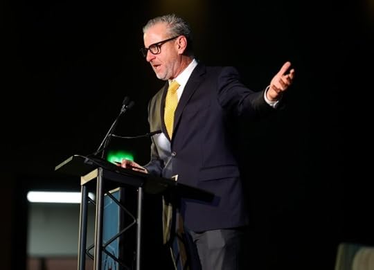 Host Brian Murphy speaks during the Bay Area Sports Hall of Fame ceremony at the Hyatt Regency in San Francisco, Calif., on Monday, May 6, 2024. (Nhat V. Meyer/Bay Area News Group)