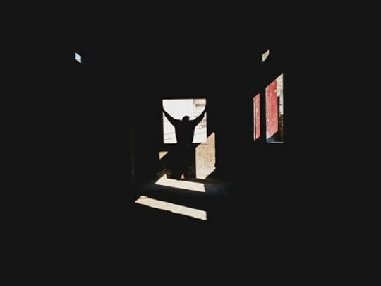 shadow of a person looking out a window. you're only competing with yourself.