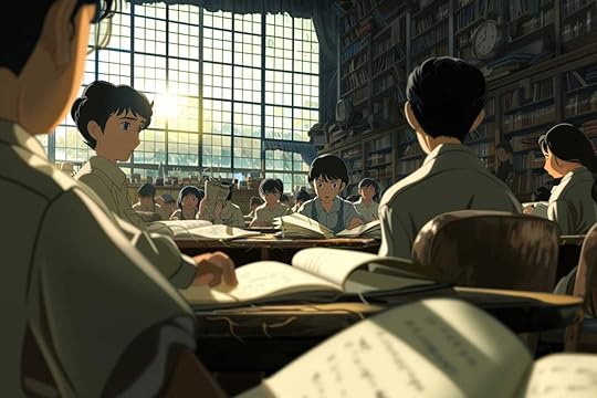 Students in a classroom taking a test