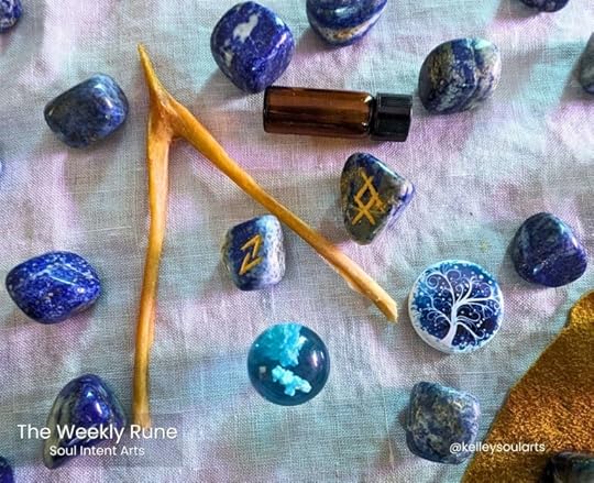 The Weekly Runecast for 12 May 2024 on Intentional Insights- by S. Kelley Harrell, with background art by Mary Kimber