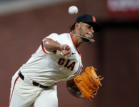 San Francisco Giants relief pitcher Camilo Doval #75 throws against...