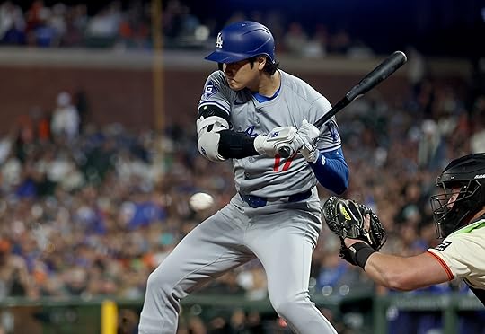 Los Angeles Dodgers’ Shohei Ohtani #17 strikes out against San...