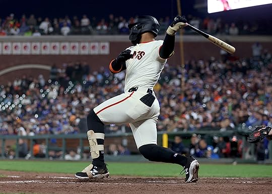 San Francisco Giants’ Heliot Ramos #17 hits an an RBI...