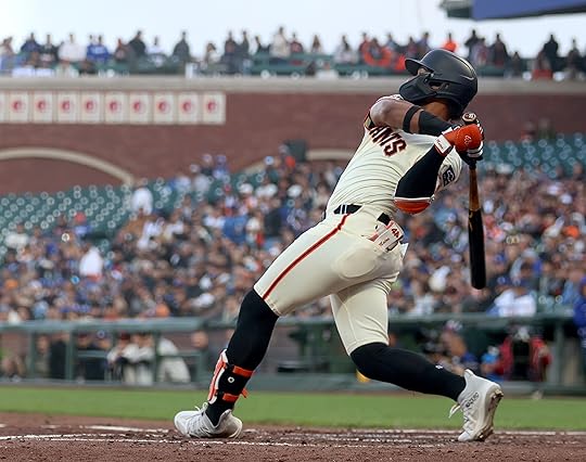 San Francisco Giants’ Luis Matos #29 hits a three-run home...
