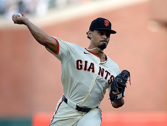 San Francisco Giants starting pitcher Jordan Hicks #12 throws against...