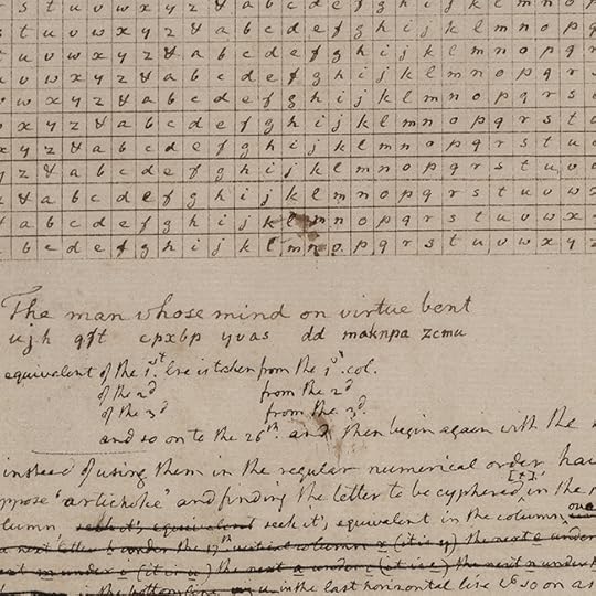 A grid of letters and numbers with writing beneath