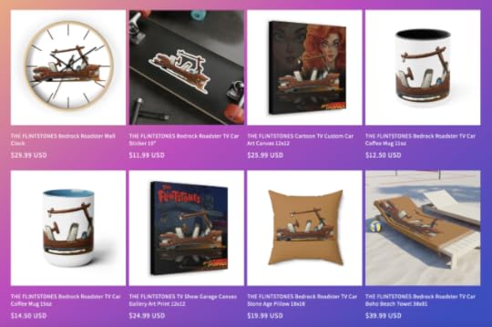 Flintstones Flintmobile Fireball Custom Car Art