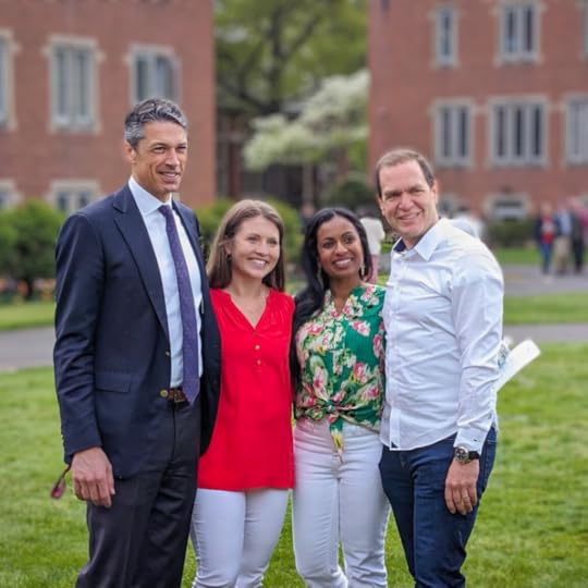 Peter, Amy Julia, Niro, and Ed post outside