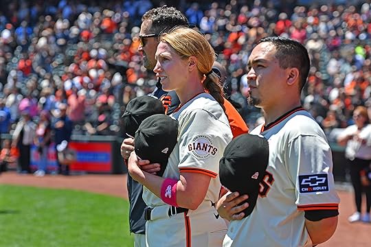 San Francisco Giants assistant coach Alyssa Nakken (92) stands during...