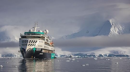 Aurora Expeditions ship in Antarctica.
