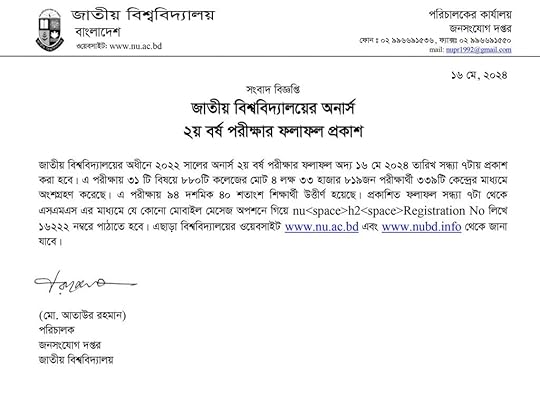 honours 2nd year result published 