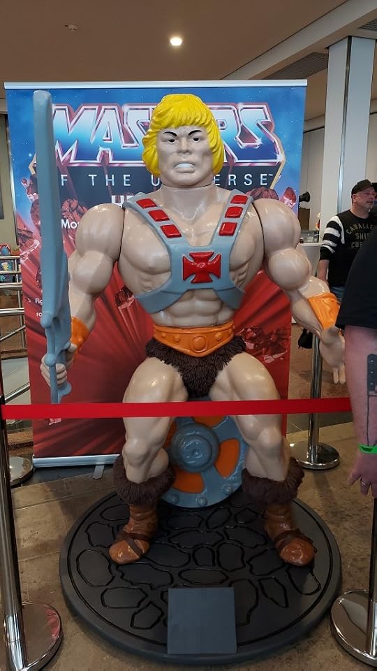 Life-size He-Man figure on display at Los Amigos in Neuss