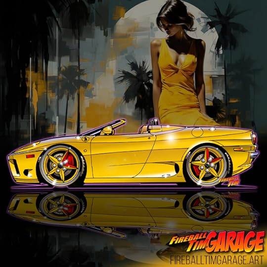 Ferrari Custom Automotive Art Illustration by Fireball Tim