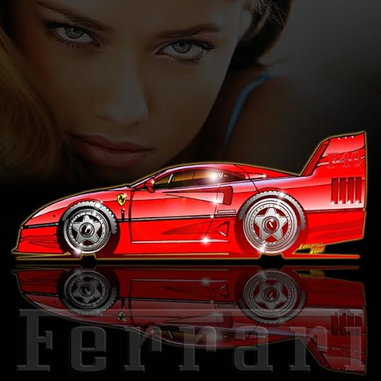 Ferrari Custom Automotive Art Illustration by Fireball Tim