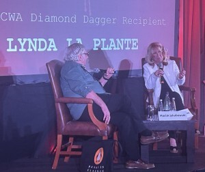 Maxim Jakubowski with Lynda la Plante