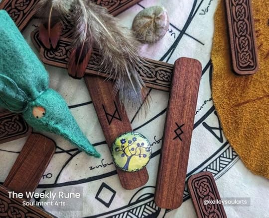 The Weekly Runecast for 19 May 2024 on Intentional Insights- by S. Kelley Harrell, with background art by Mary Kimber