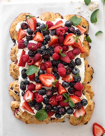 red white and blue sheet pan short cake