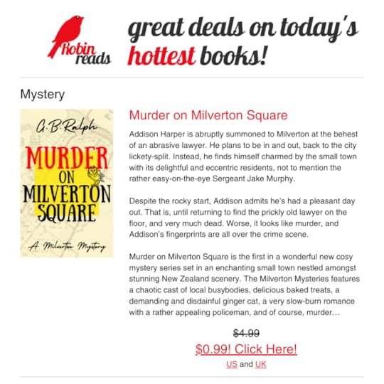Robin Reads feature of Murder on Milverton Square by G B Ralph.