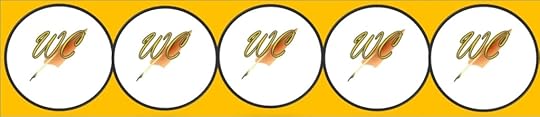 Five circles with WordCrafter quill logo in each one.