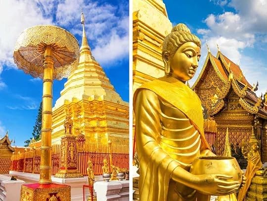The breathtakingly stunning golden Buddha images and Chedi at Wat Phra That Doi Suthep