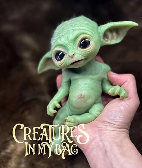 Tiny Baby Elf Yoda Version Silicone Art Doll from Creatures in my Bag collectibles.